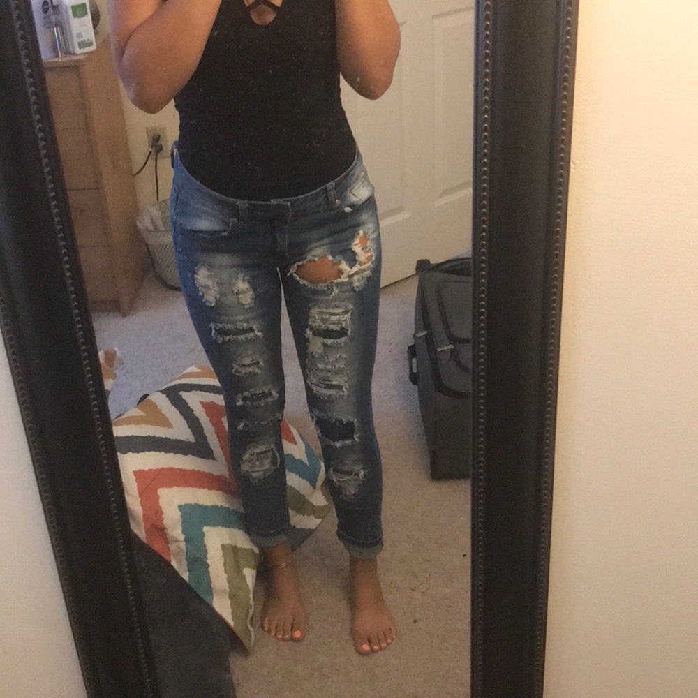 Distressed Medium Wash Jeans
